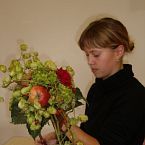 výuka podzimní floristiky, kytice