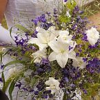 svatební kytice, Delphinium, lilie